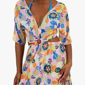 Miken Floral Beach Cover-Up Dress